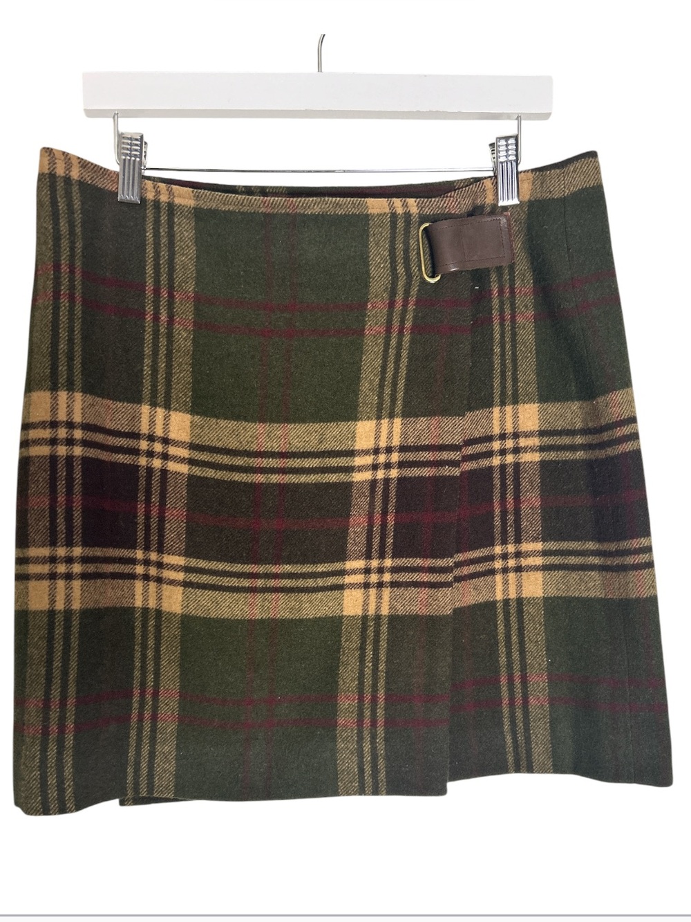 Jones NY Vintage Plaid Wool Blend Wrap Skirt Size 12P